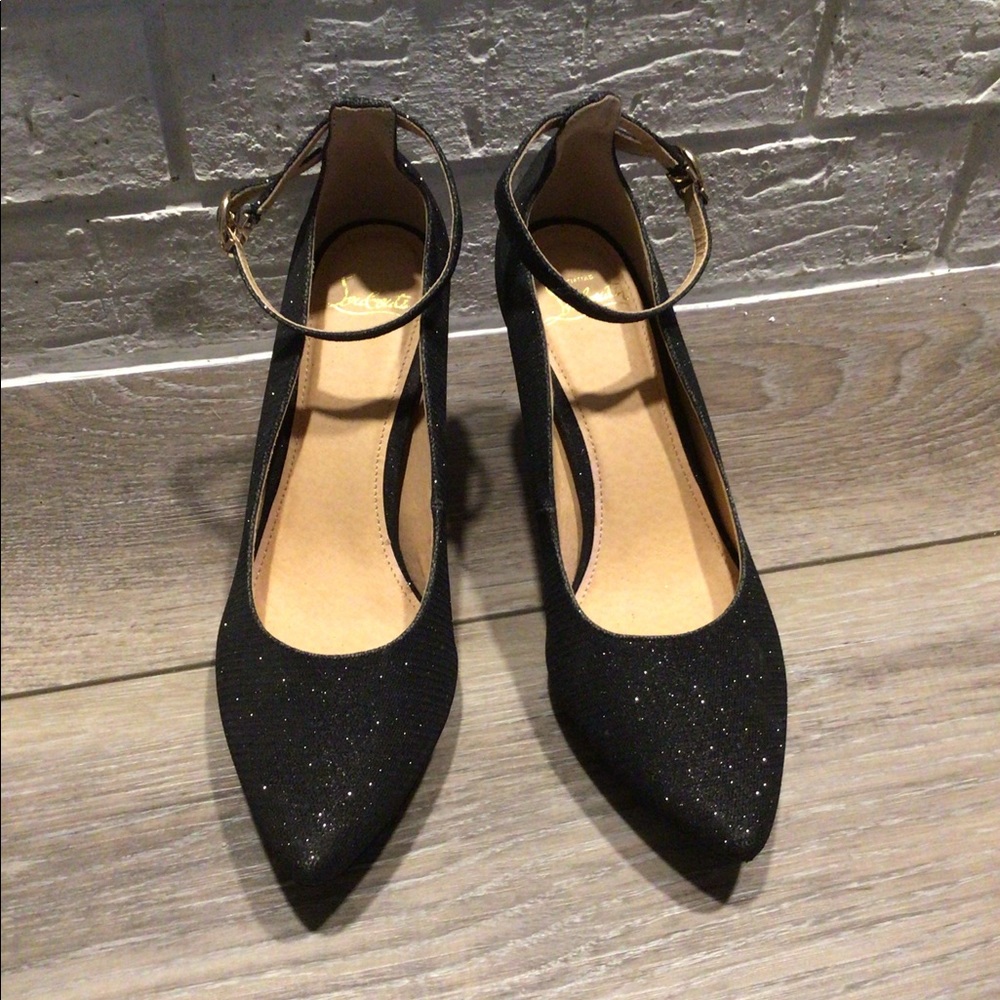 Black Sparkle Red Bottom Heels